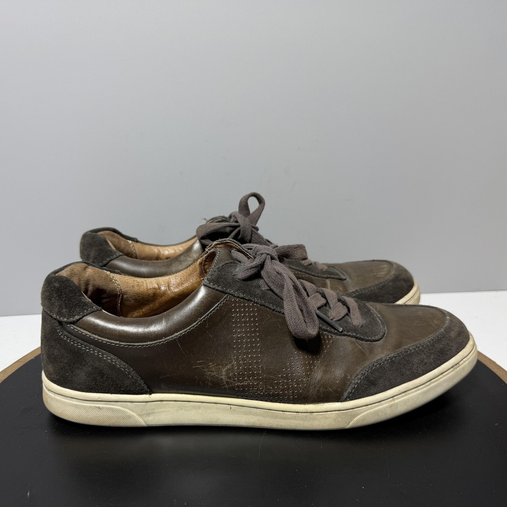 Vionic Shoes Mens Size 9.5‎ Brown Leather Lace Up Sneakers Casual Comfort
